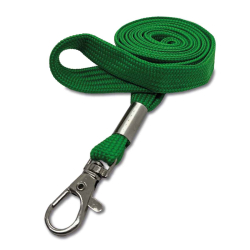 Cordon tour de cou 12 mm avec mousqueton fermoir - Vert - miniature