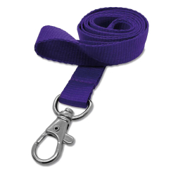 Cordon tramé PREMIUM 15mm avec mousqueton fermoir - Violet - miniature